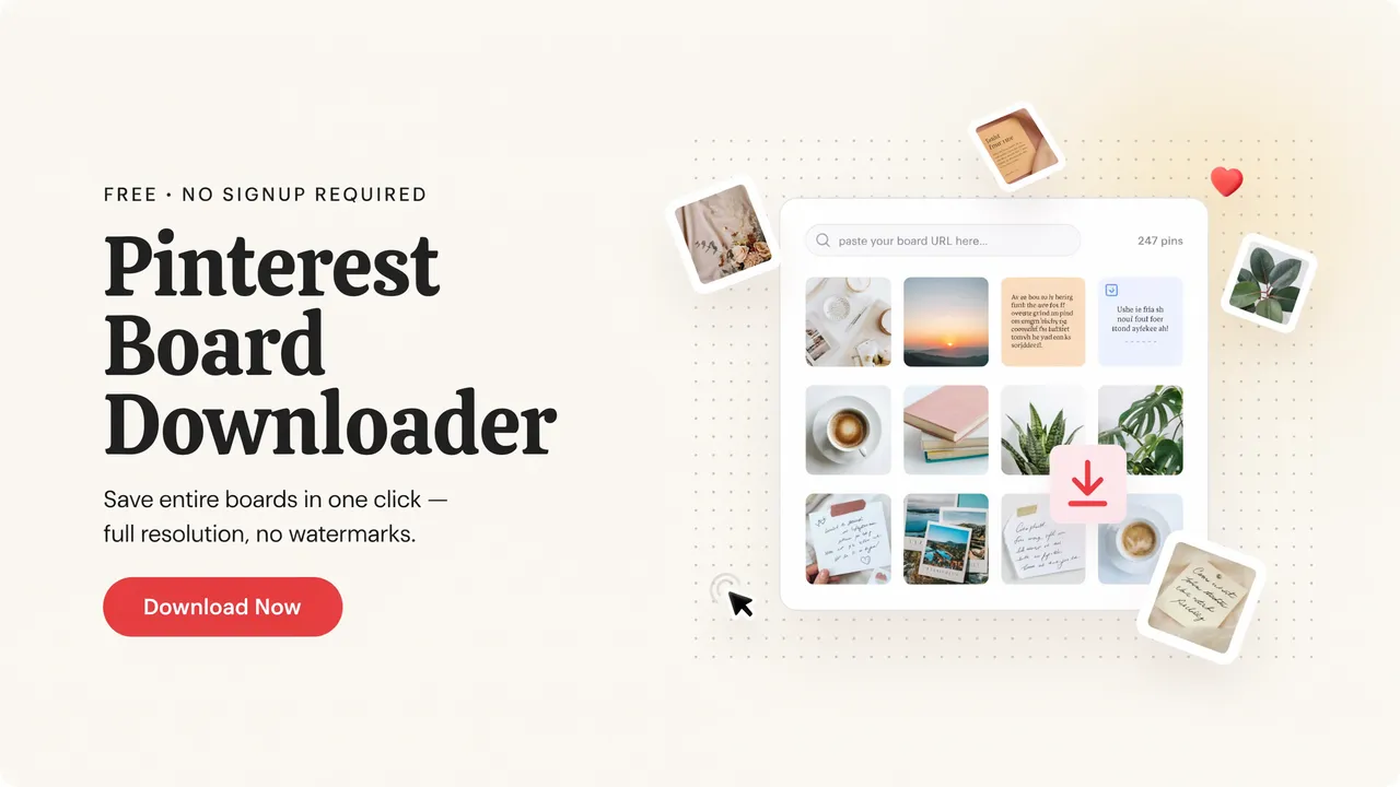 Free Online Video Downloader 2026 | Audio & Image Downloader Pinterest Board Downloader